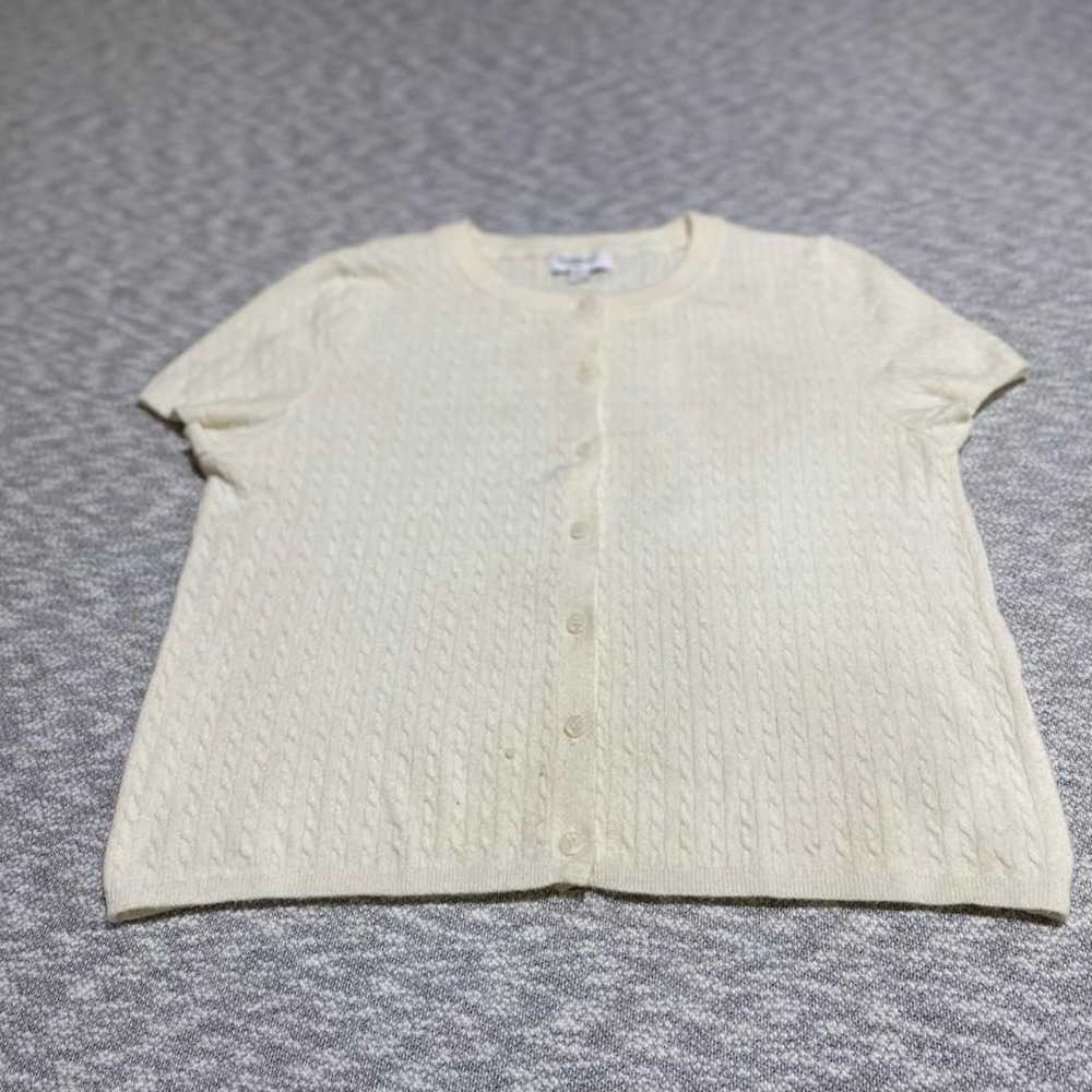 Freshman Cream cable knit cardigan with button-up front women L. SKU-B773